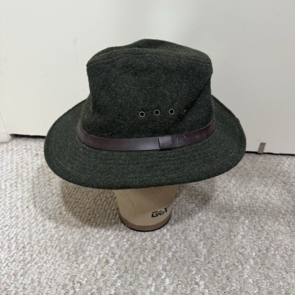 Vintage Filson Virgin Wool Packer Fedora Hat Mens Size Large Green Made in USA